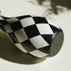 Modern Black and White Checkered Flower Vase - Stylish Decorative Vase | Table