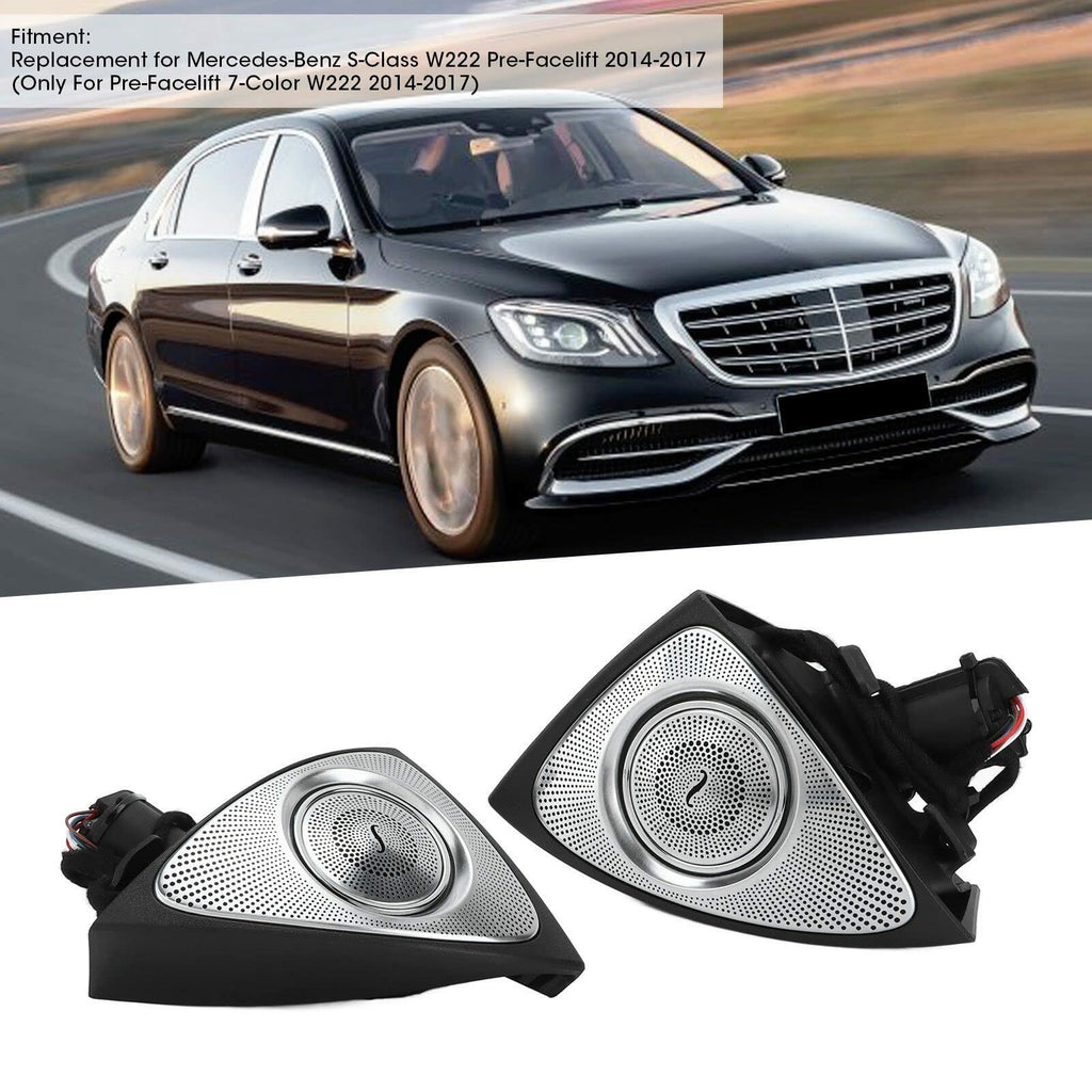 Car Audio Tweeters with LED Ambient Lighting Kit 7 Color 3D Rotating Tweeter