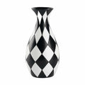Modern Black and White Checkered Flower Vase - Stylish Decorative Vase | Table