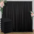 30 ft x 8 ft Black Backdrop Curtain for Parties, 6 Panels 5 ft x 8 ft Wrinkle