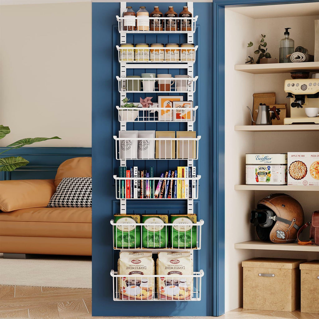 Over The Door Pantry Organizer, 8-Tier Over The Door Organizer with Adjustable