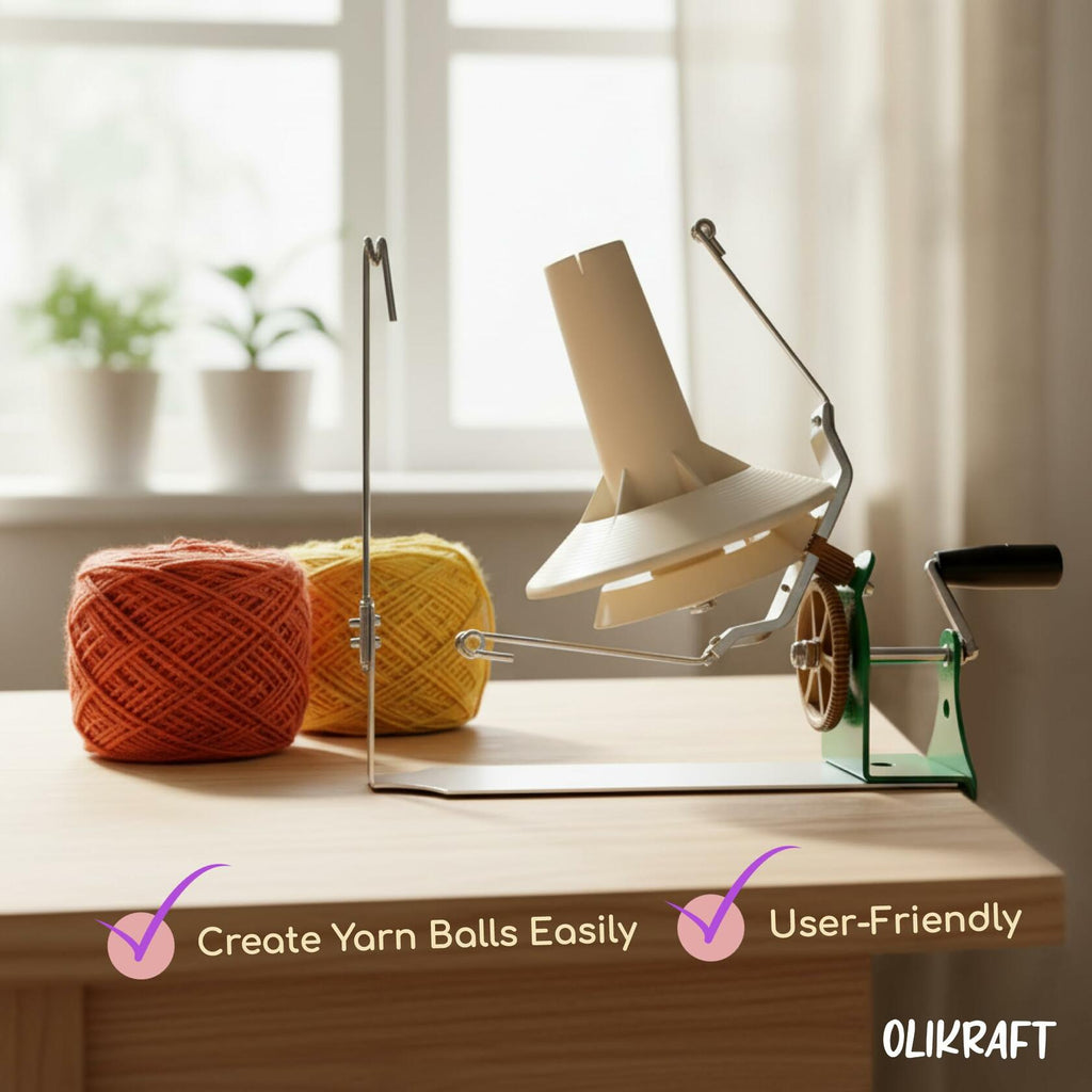 Olikraft Large Yarn Winder Large Capacity 10-16 oz - Hand Operated Metal Jumbo