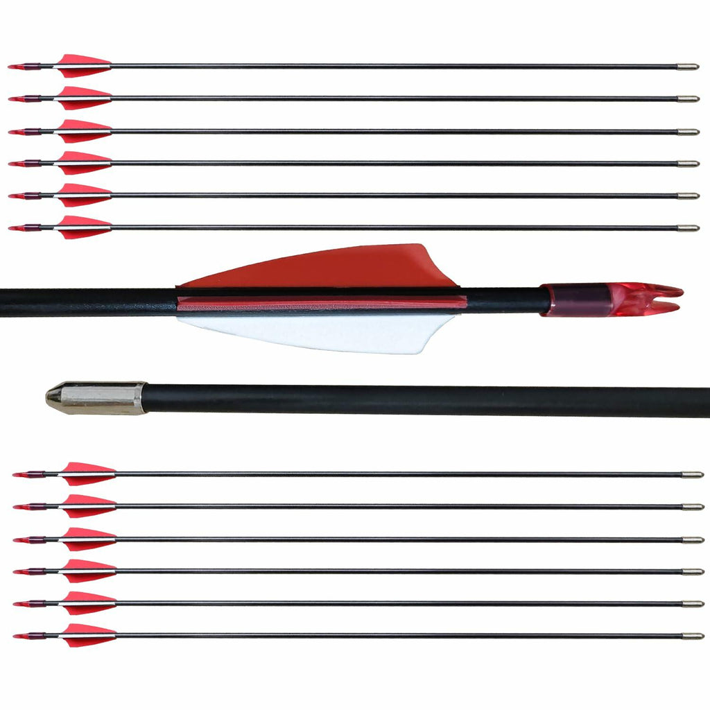 e5e10 28 inch Target Arrows Practice Fiberglass Arrow for Kids Youth Beginner,