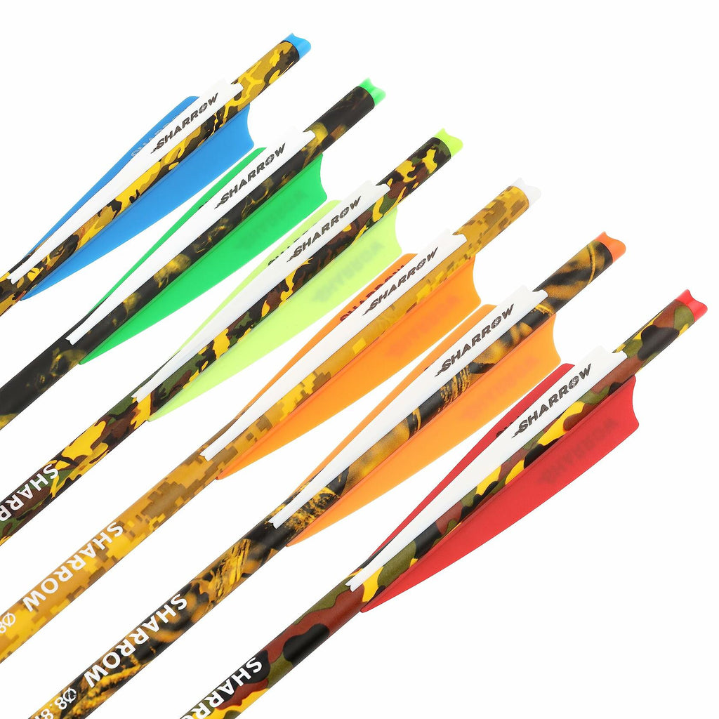 12 Pack ZSHJGJR Archery Crossbow Bolts 16 Inch Carbon Crossbow Arrows Camo Shaft