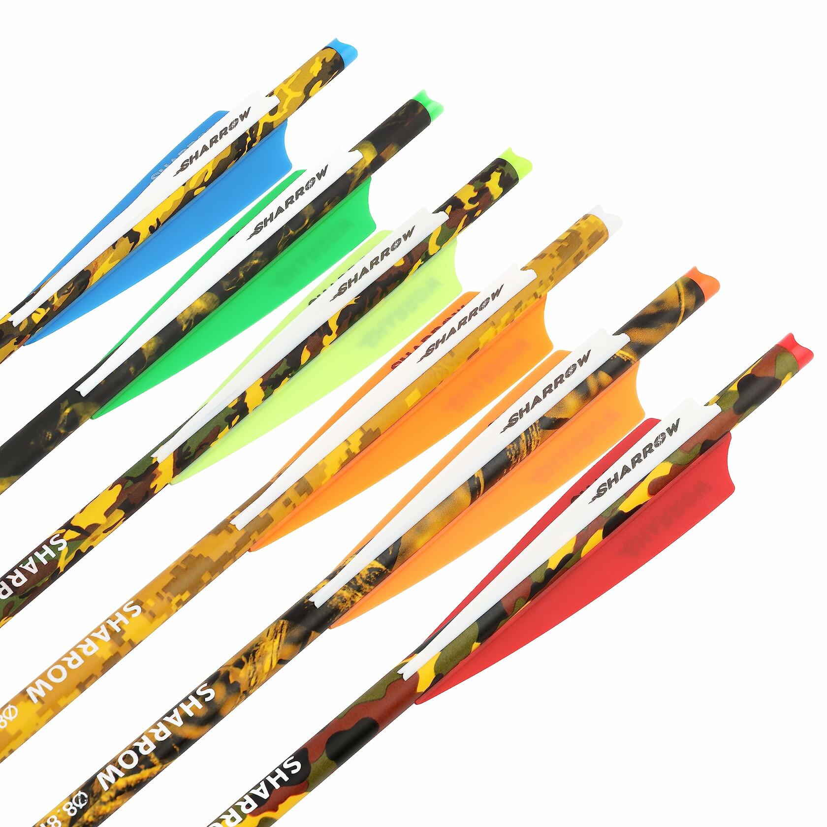12 Pack ZSHJGJR Archery Crossbow Bolts 16 Inch Carbon Crossbow Arrows Camo Shaft