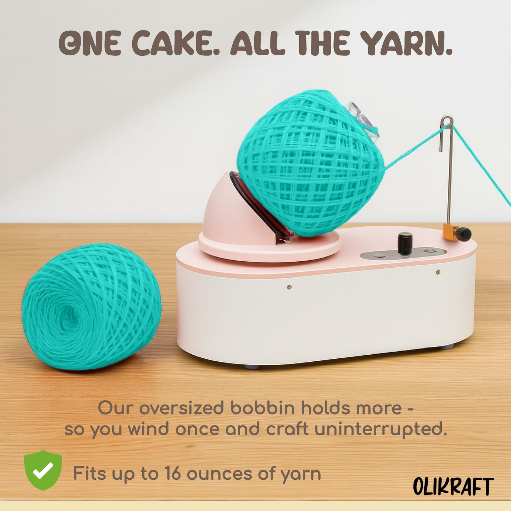 Olikraft Tabletop Electric Yarn Winder for Crocheting | Swift Electric Yarn Ball