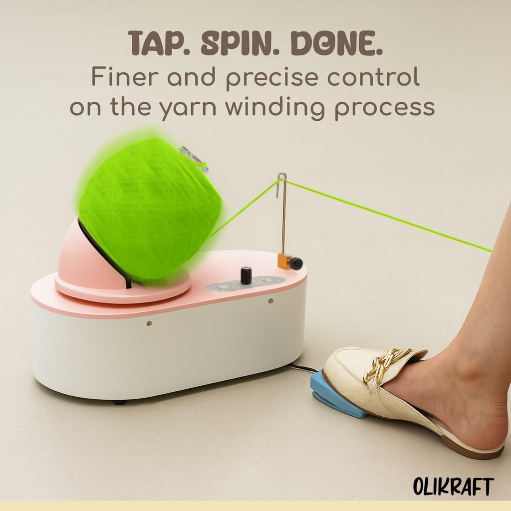 Olikraft Tabletop Electric Yarn Winder for Crocheting | Swift Electric Yarn Ball