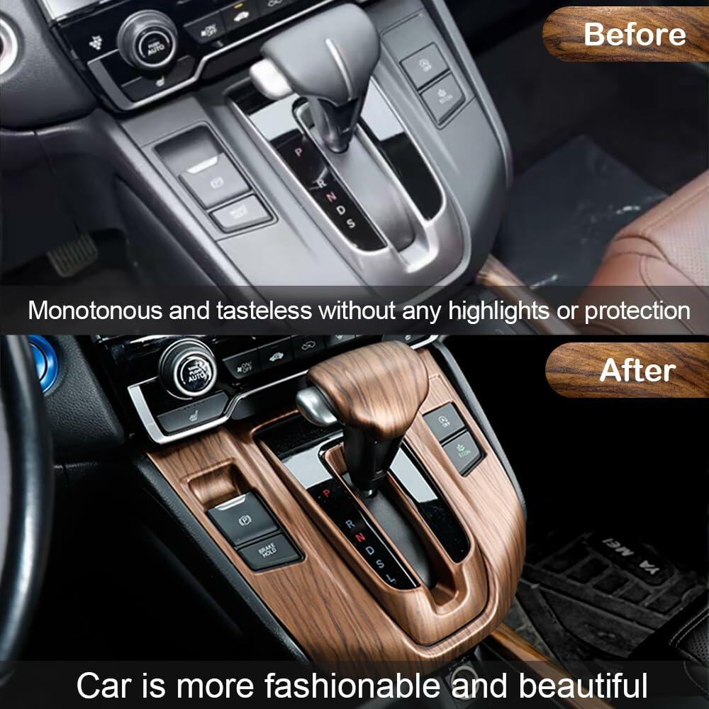 TKREENO Car Gear Shift Box Panel Cover Inner Frame Gear Shift Knob Cover Auto