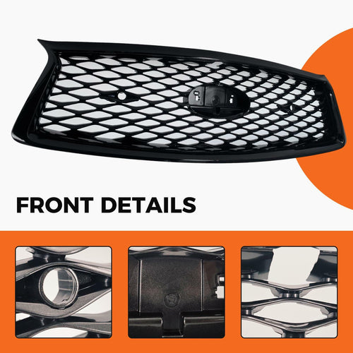 Front Bumper Upper Grill Replacement Compatible with 2018-2021 Infiniti Q50
