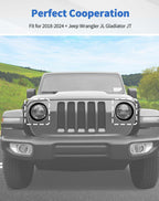 DSWSQ Headlight Trim Cover for 2018-2024 + Jeep Wrangler JL Gladiator JT Front
