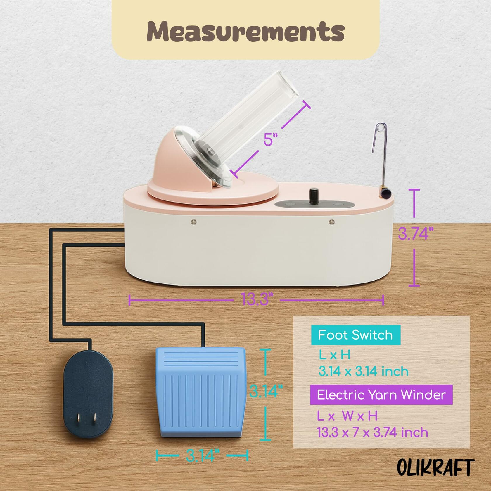Olikraft Tabletop Electric Yarn Winder for Crocheting | Swift Electric Yarn Ball