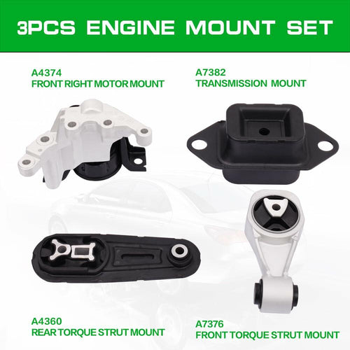 Set of 4 Engine Motor Transmission Mount Kit Compatible with 2013-2019 Sentra L4