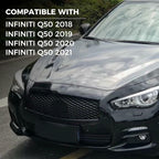 Front Bumper Upper Grill Replacement Compatible with 2018-2021 Infiniti Q50