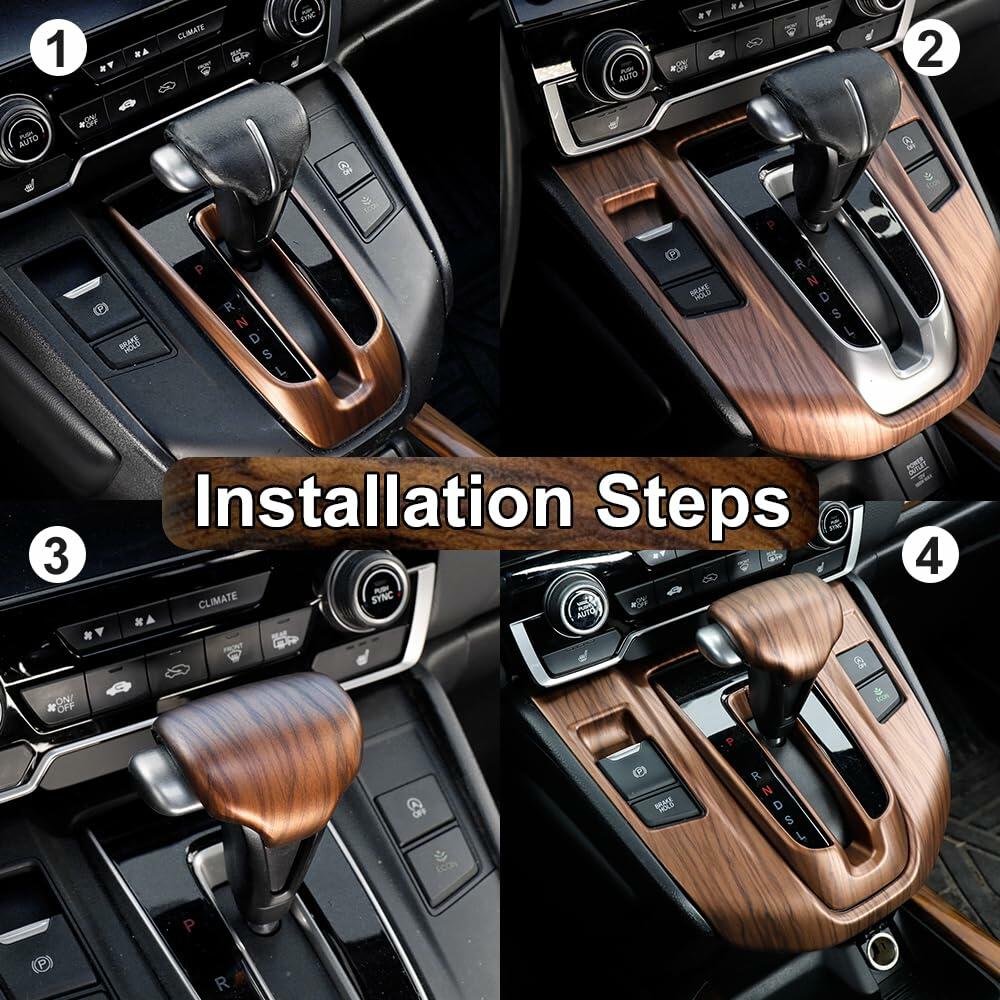 TKREENO Car Gear Shift Box Panel Cover Inner Frame Gear Shift Knob Cover Auto