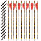 12 Pack ZSHJGJR Archery Crossbow Bolts 16 Inch Carbon Crossbow Arrows Camo Shaft