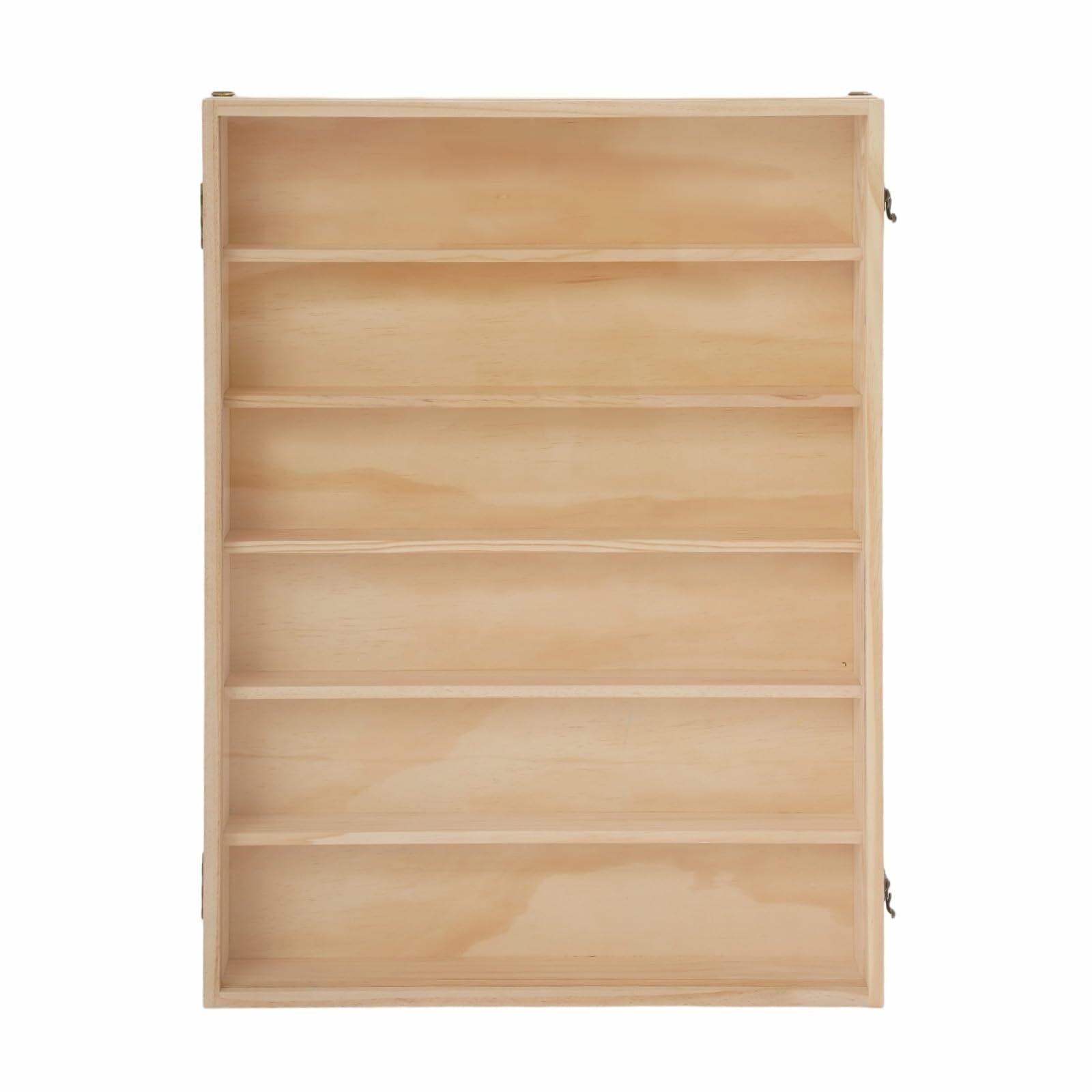 19.7 x 26.5 inch 6 Tiers Wooden Display Case Wall Mount Miniature Display Case