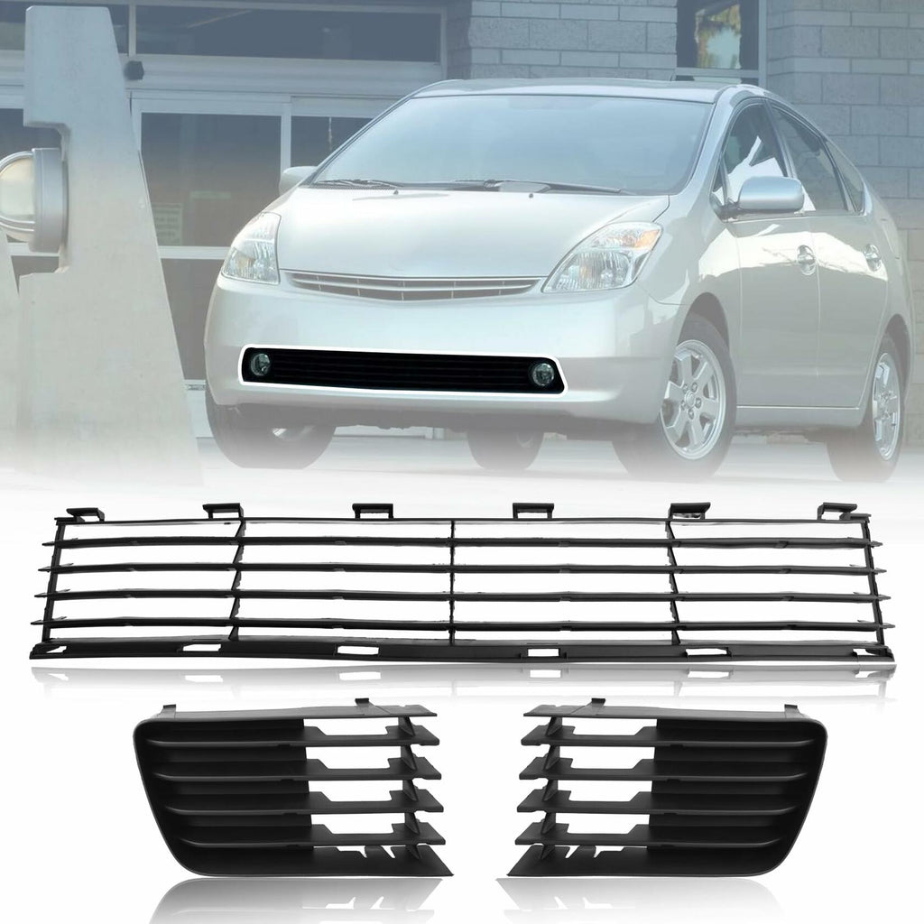 Shelita Front Lower Bumper Grille With Fog Lights Cover w/o Hole for Toyota
