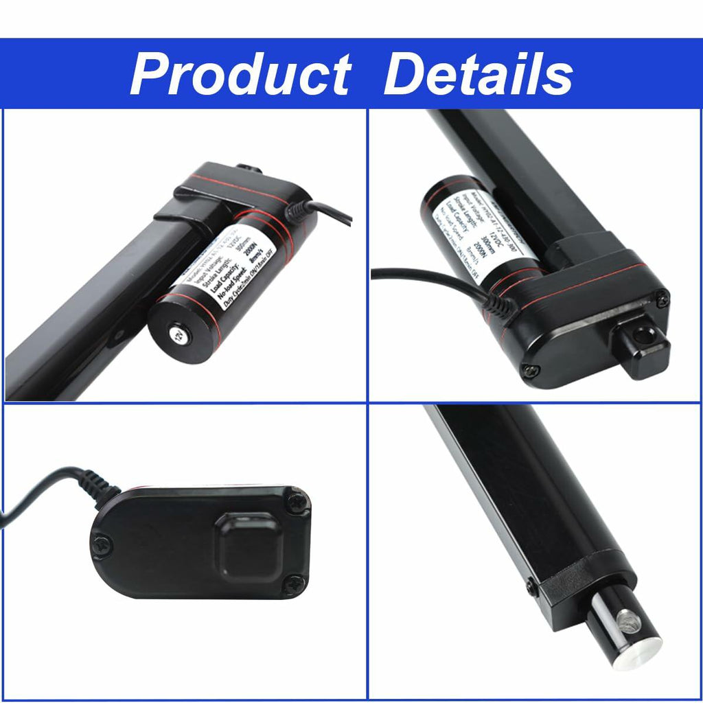 KM-LINEARTECH 18" 440lbs 12V Electric Linear Actuator Fast Speed 0.3"/sec 18