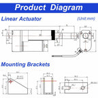 KM-LINEARTECH 18" 440lbs 12V Electric Linear Actuator Fast Speed 0.3"/sec 18