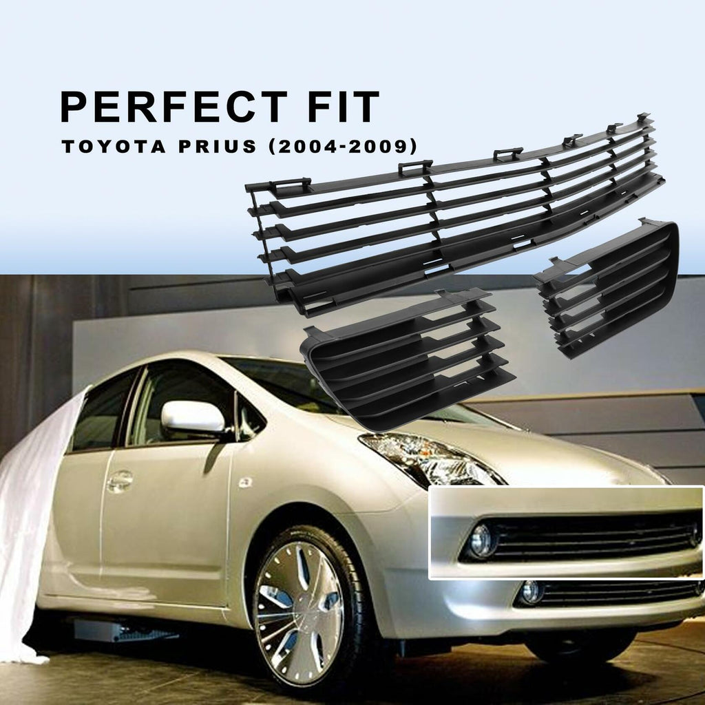 Shelita Front Lower Bumper Grille With Fog Lights Cover w/o Hole for Toyota