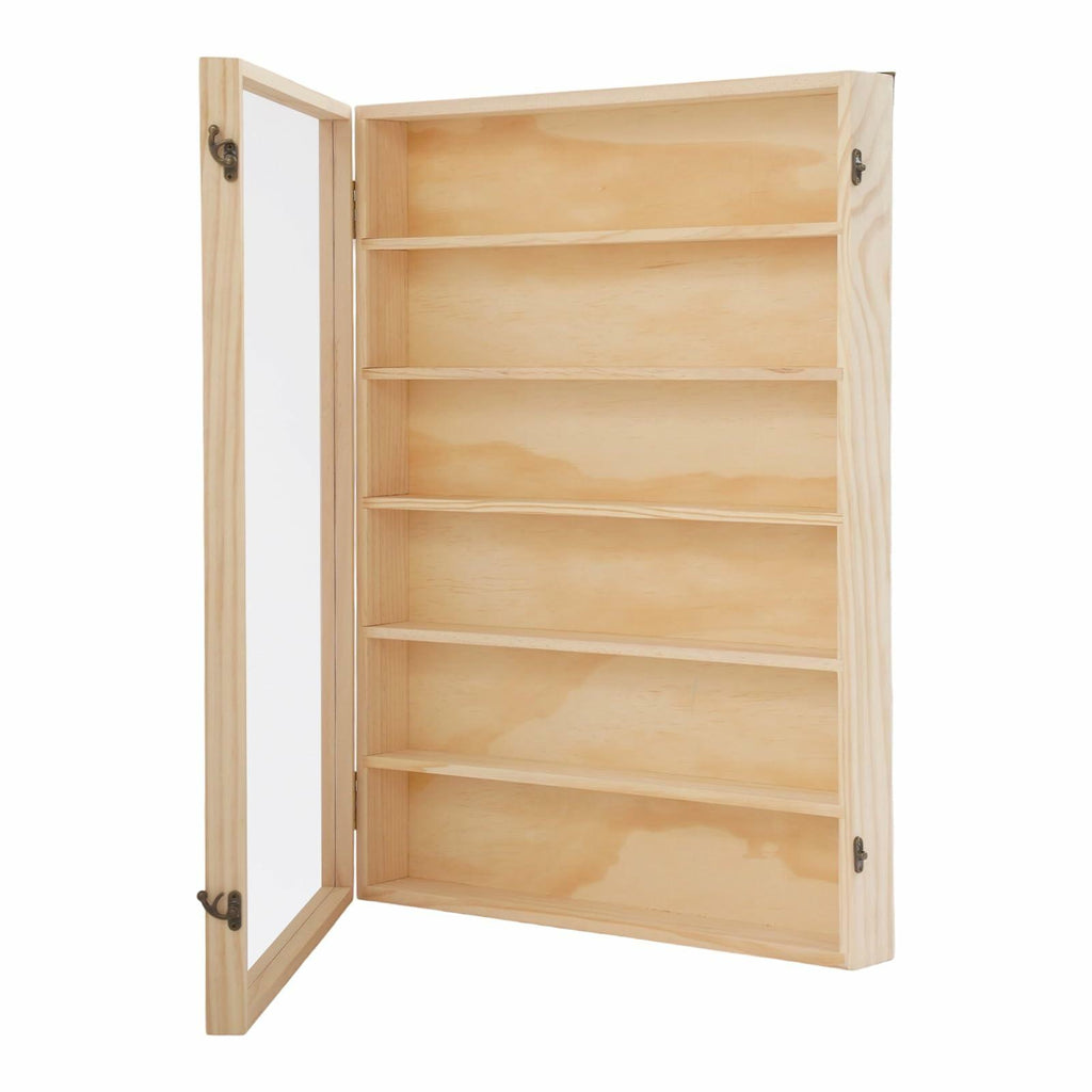 19.7 x 26.5 inch 6 Tiers Wooden Display Case Wall Mount Miniature Display Case