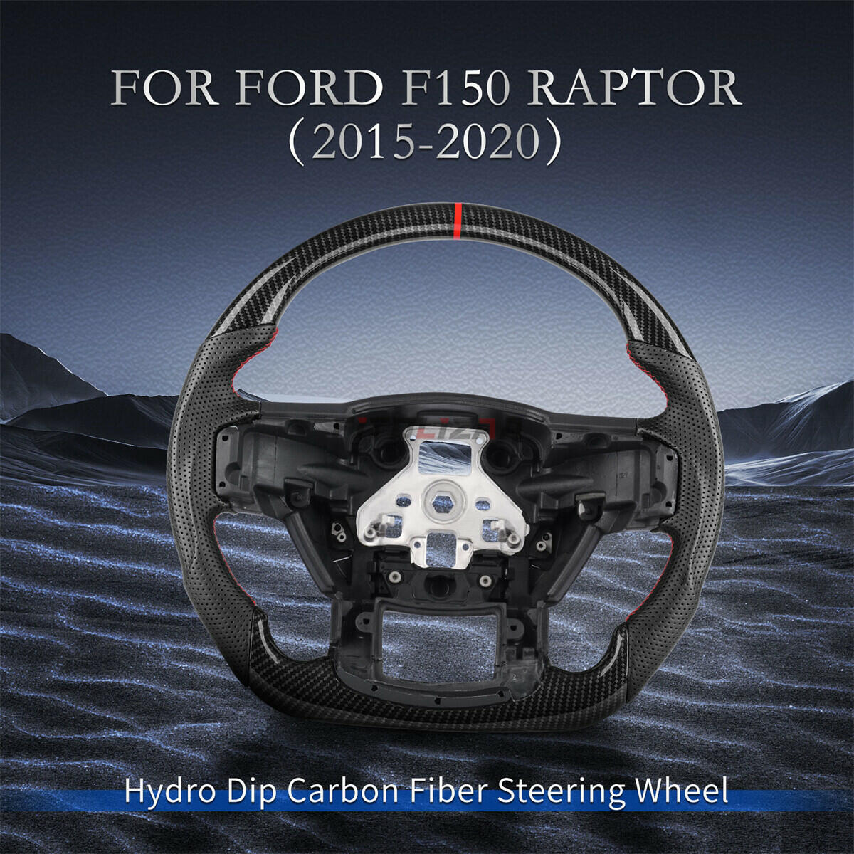 Hydro Dip Carbon Fiber Steering Wheel For Ford F150 Raptor F-150 F450 2015-2020