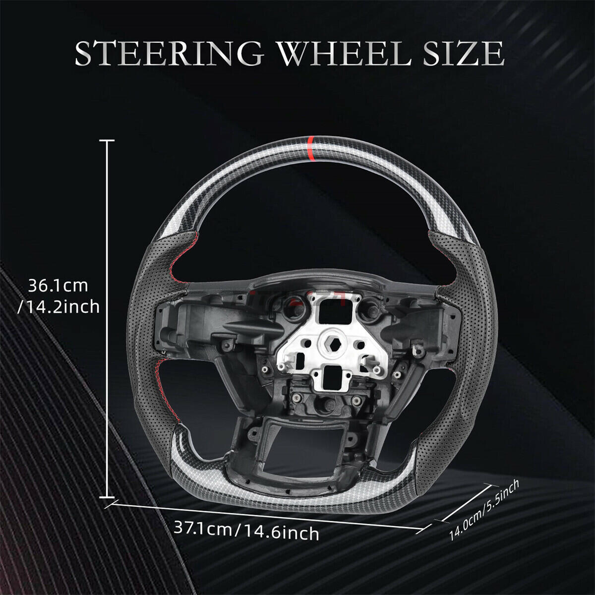 Hydro Dip Carbon Fiber Steering Wheel For Ford F150 Raptor F-150 F450 2015-2020