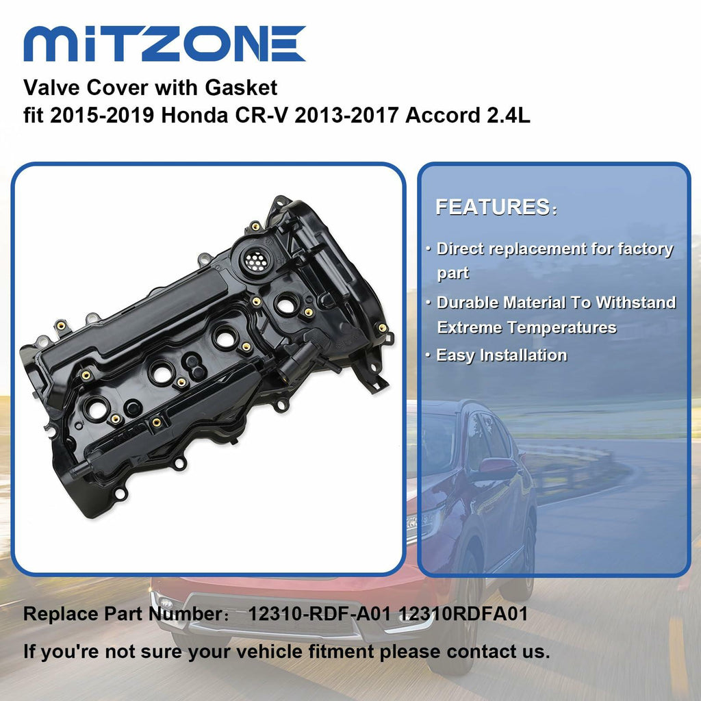 MITZONE Engine Valve Cover with Gasket Compatible with 2015-2019 Honda CR-V