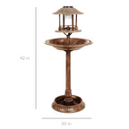 Best Choice Products Solar Outdoor Bird Bath Vintage Resin Pedestal Fountain