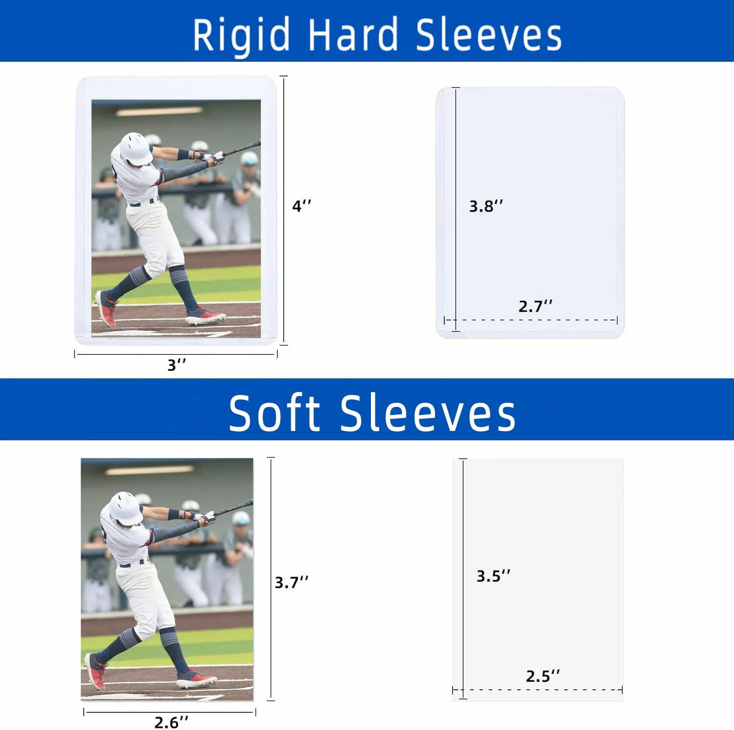 2000 Card Sleeves Hard Plastic, Arjiekwei 3"X4" Baseball Cards Protectors