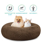 SAVFOX 36 inches Calming Donut Dog Bed - 3X Durable Plush Faux Fur, Machine