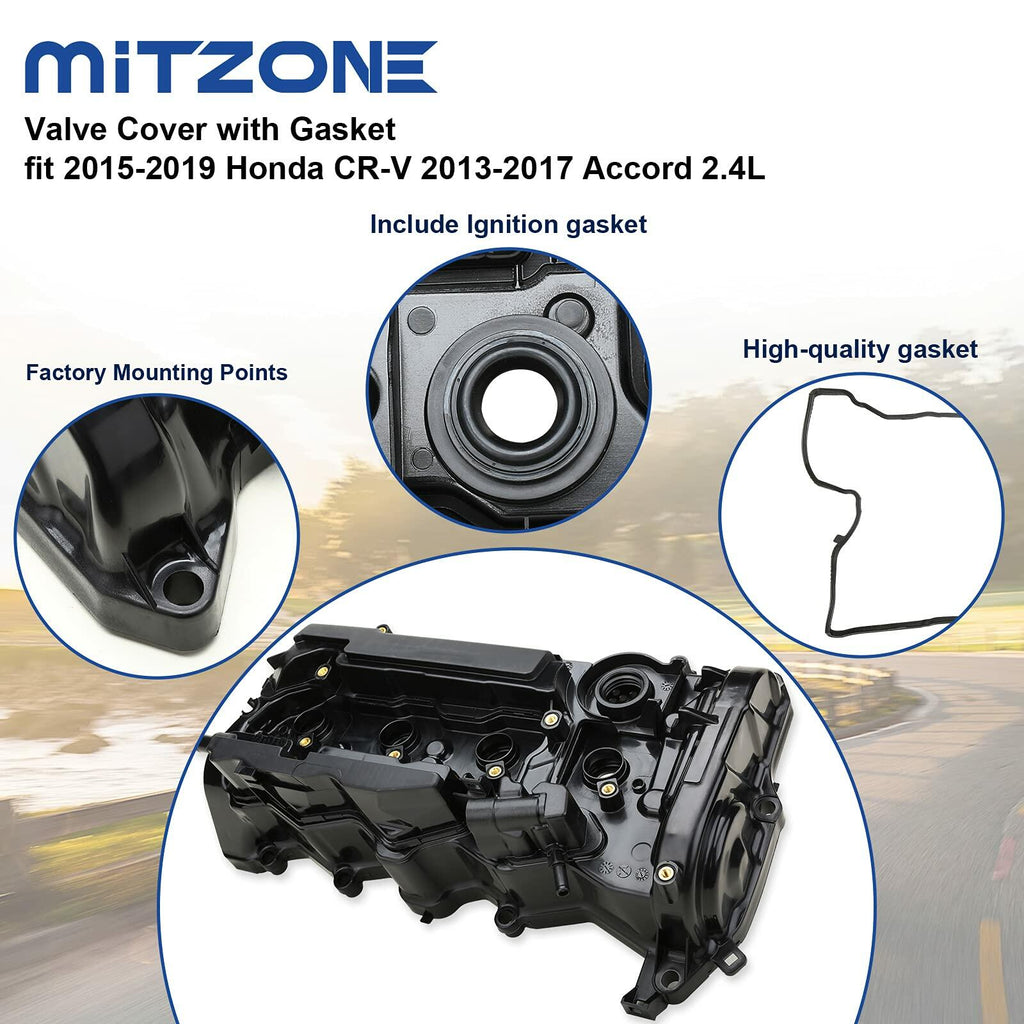 MITZONE Engine Valve Cover with Gasket Compatible with 2015-2019 Honda CR-V