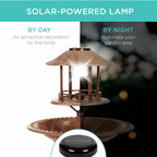 Best Choice Products Solar Outdoor Bird Bath Vintage Resin Pedestal Fountain