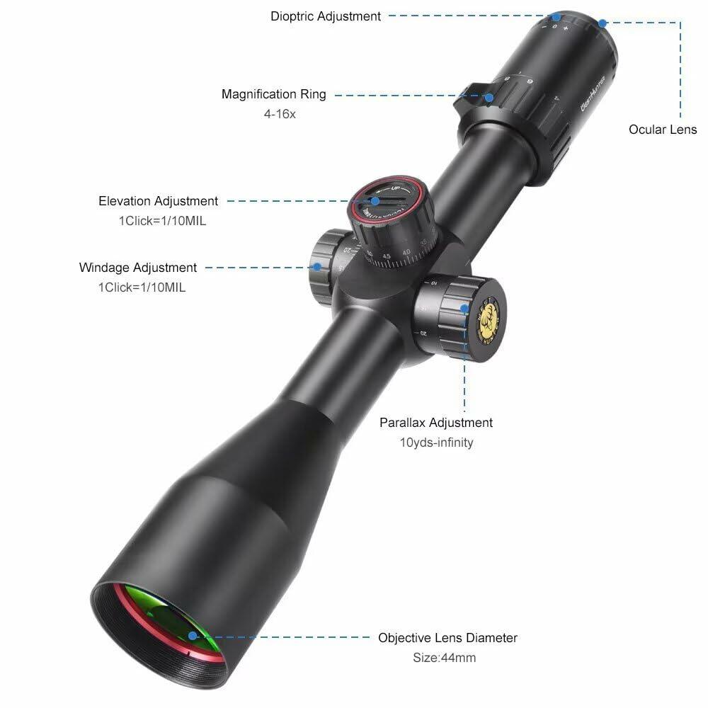 WestHunter Optics HD 4-16x44 SFP Scope | Shooting Kit w/ scope Mount