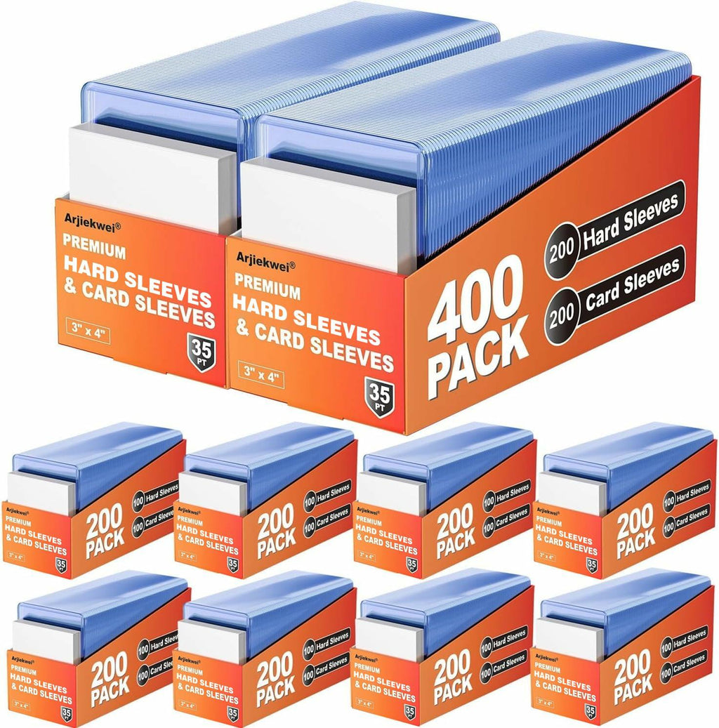 2000 Card Sleeves Hard Plastic, Arjiekwei 3"X4" Baseball Cards Protectors