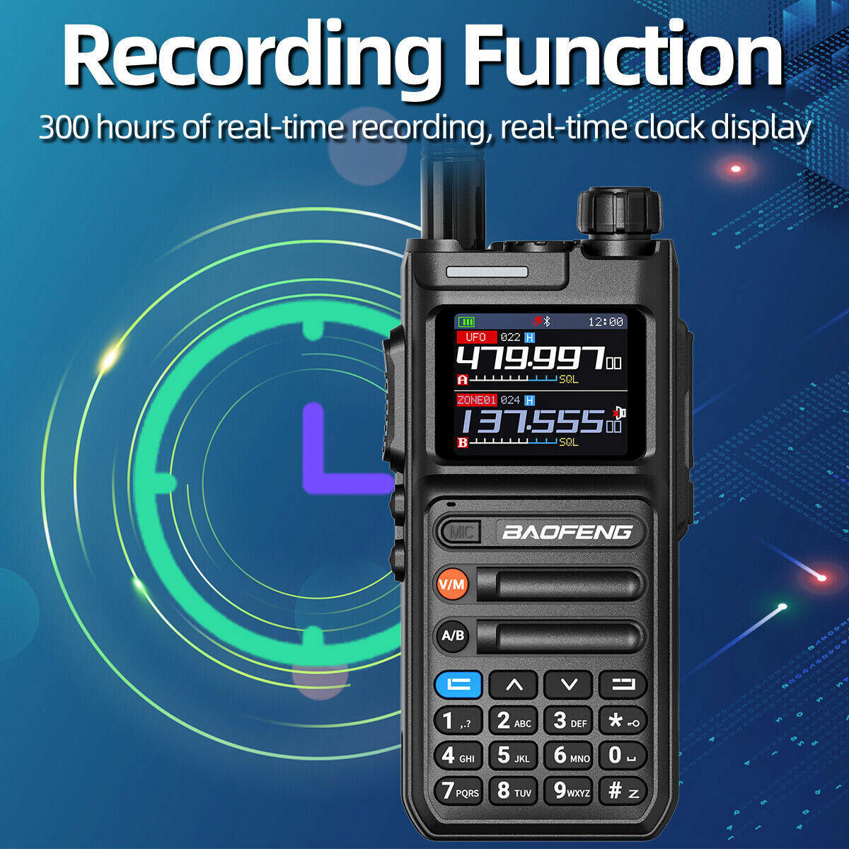 Baofeng AR26 GPS 10W Walkie Talkie Long Range Phone Programming Recording Radio