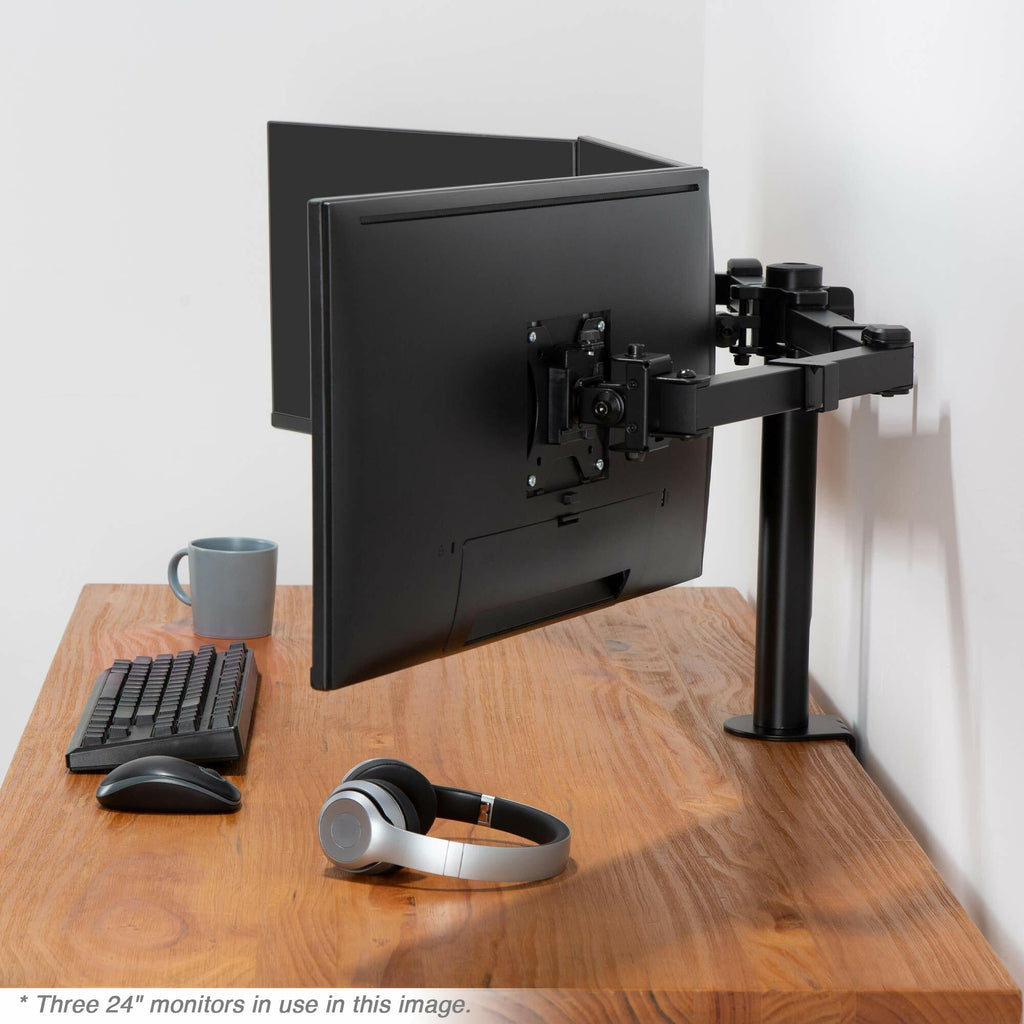 AVLT Triple 27" Monitor Desk Stand Mount Three Monitors on Enhanced Strong