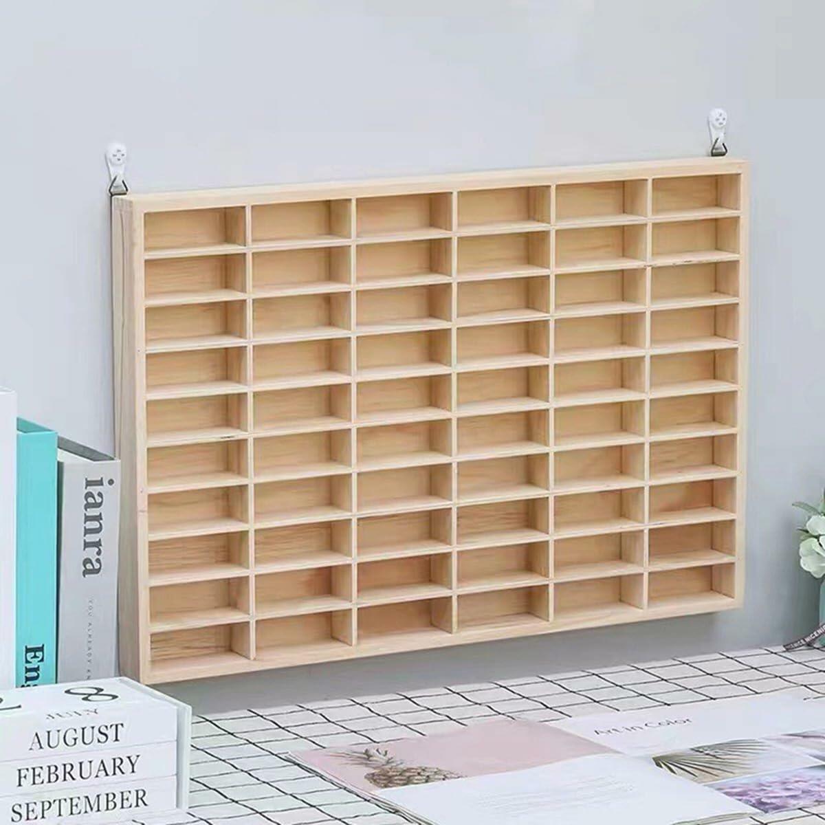 1:64 Scale Toy Car Display Case Organizer Storage, Wooden Wheel Rack Wall