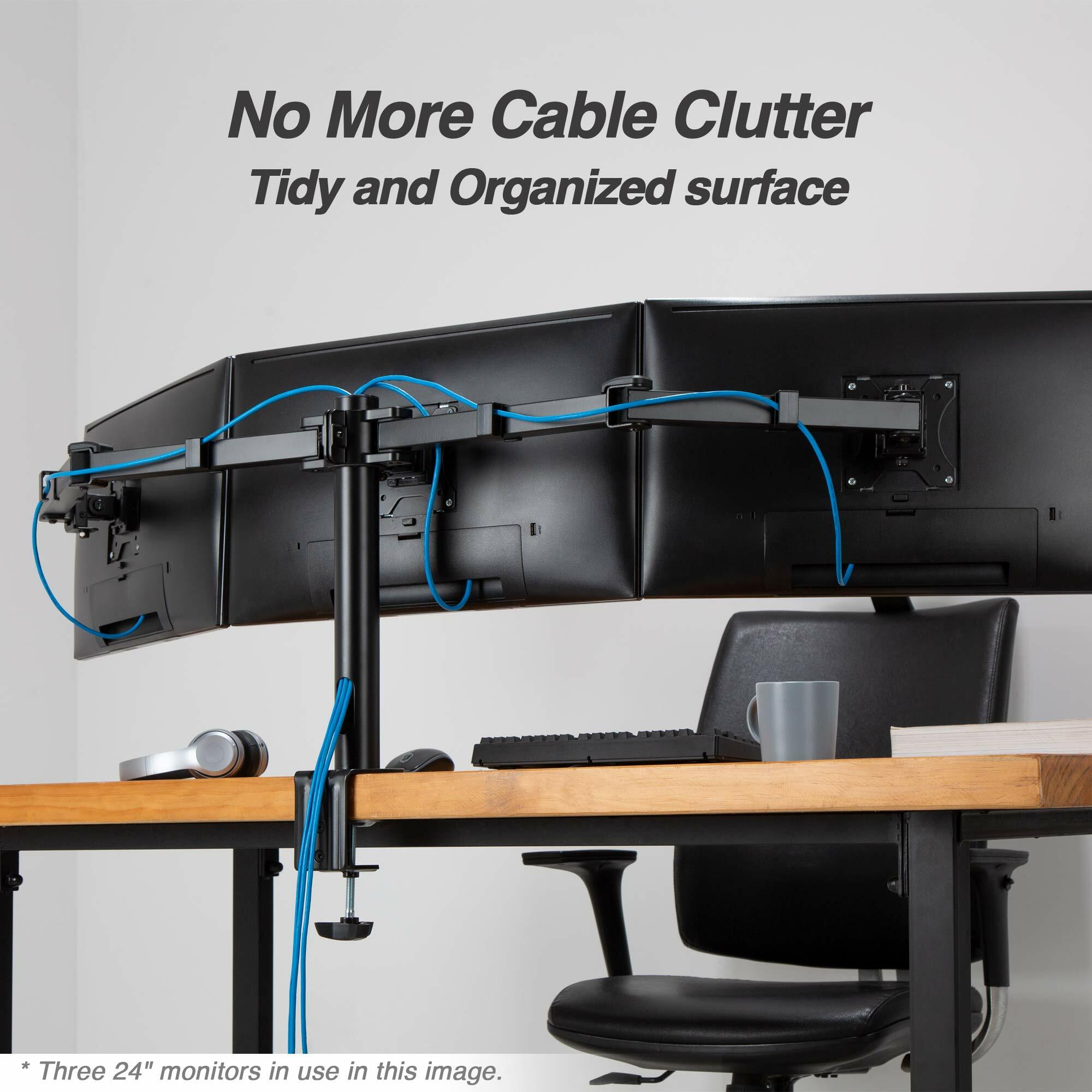 AVLT Triple 27" Monitor Desk Stand Mount Three Monitors on Enhanced Strong