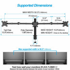 AVLT Triple 27" Monitor Desk Stand Mount Three Monitors on Enhanced Strong