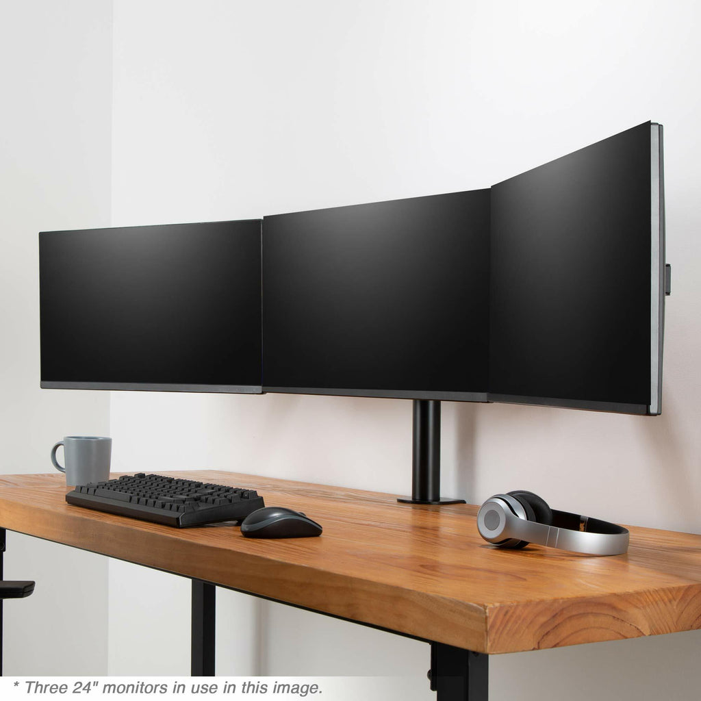AVLT Triple 27" Monitor Desk Stand Mount Three Monitors on Enhanced Strong