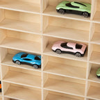 1:64 Scale Toy Car Display Case Organizer Storage, Wooden Wheel Rack Wall