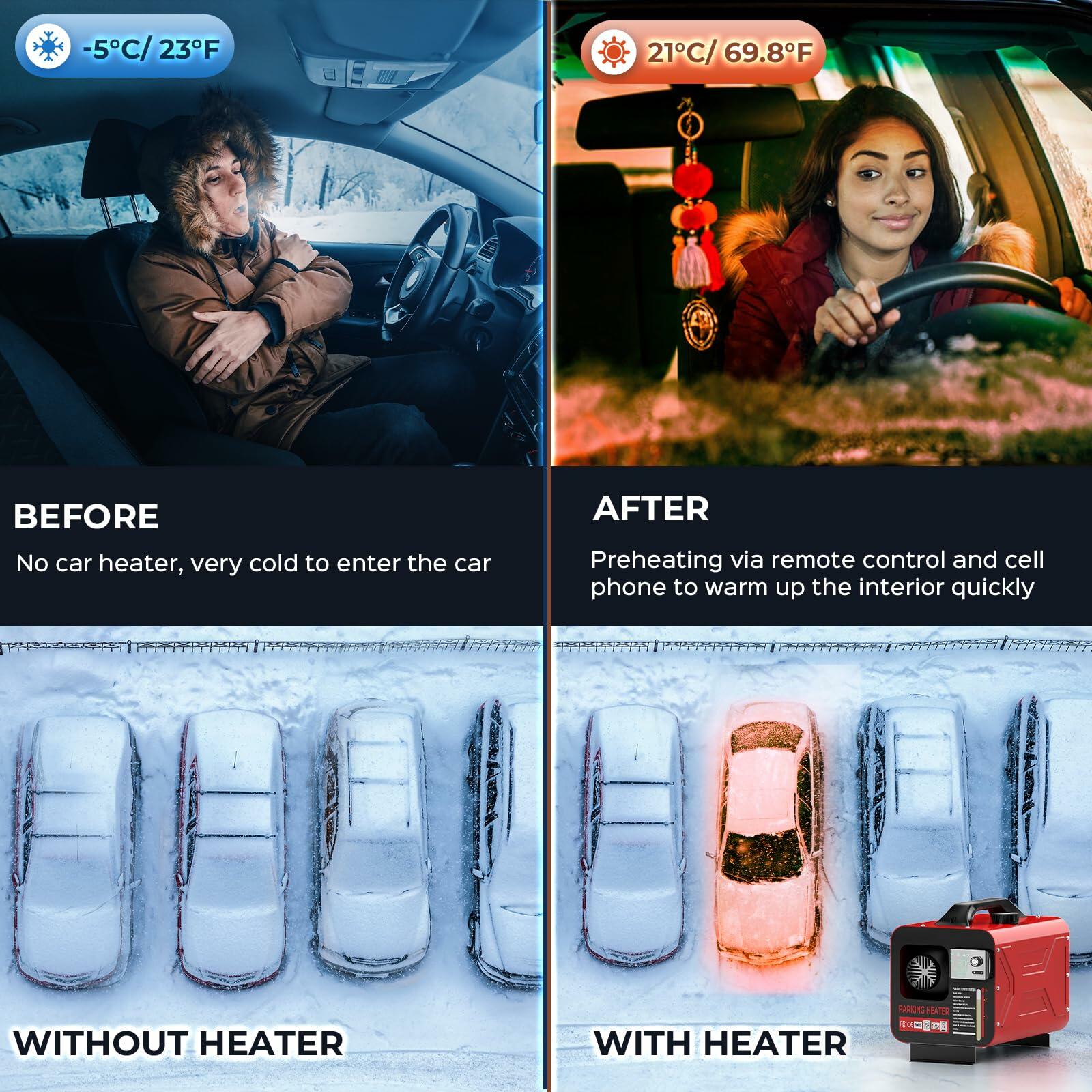GEARLASSO Diesel Heater 12V/24V/110V, All in One 8KW APP Control Remote Control