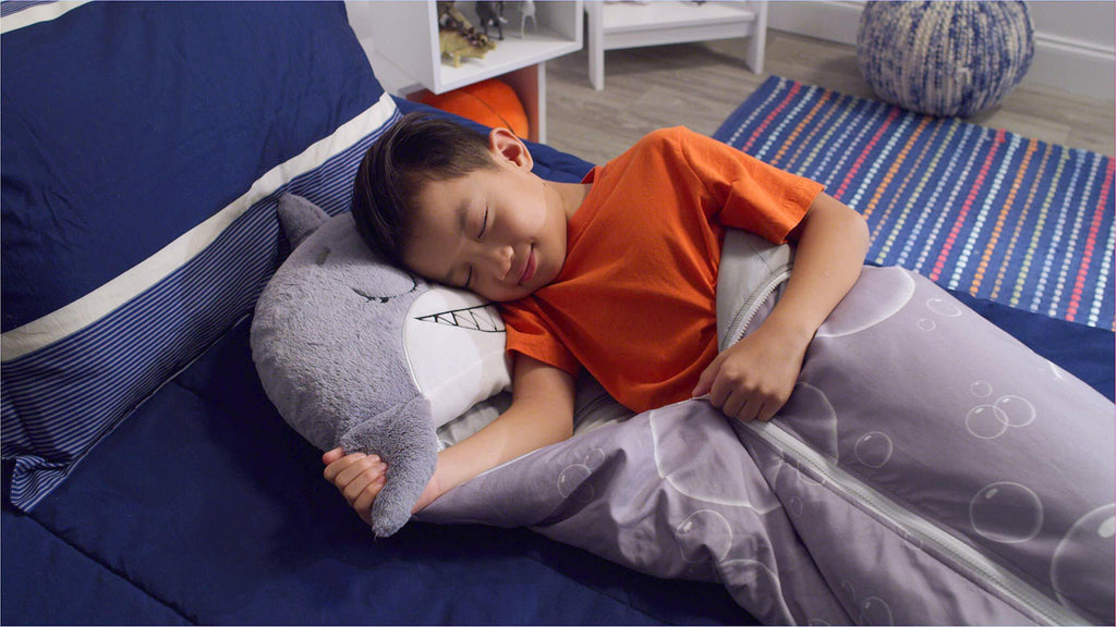 2 Pack Happy Nappers: Pillow & Sleepy Sack Medium - Grey Shark - 54 x 20inches,