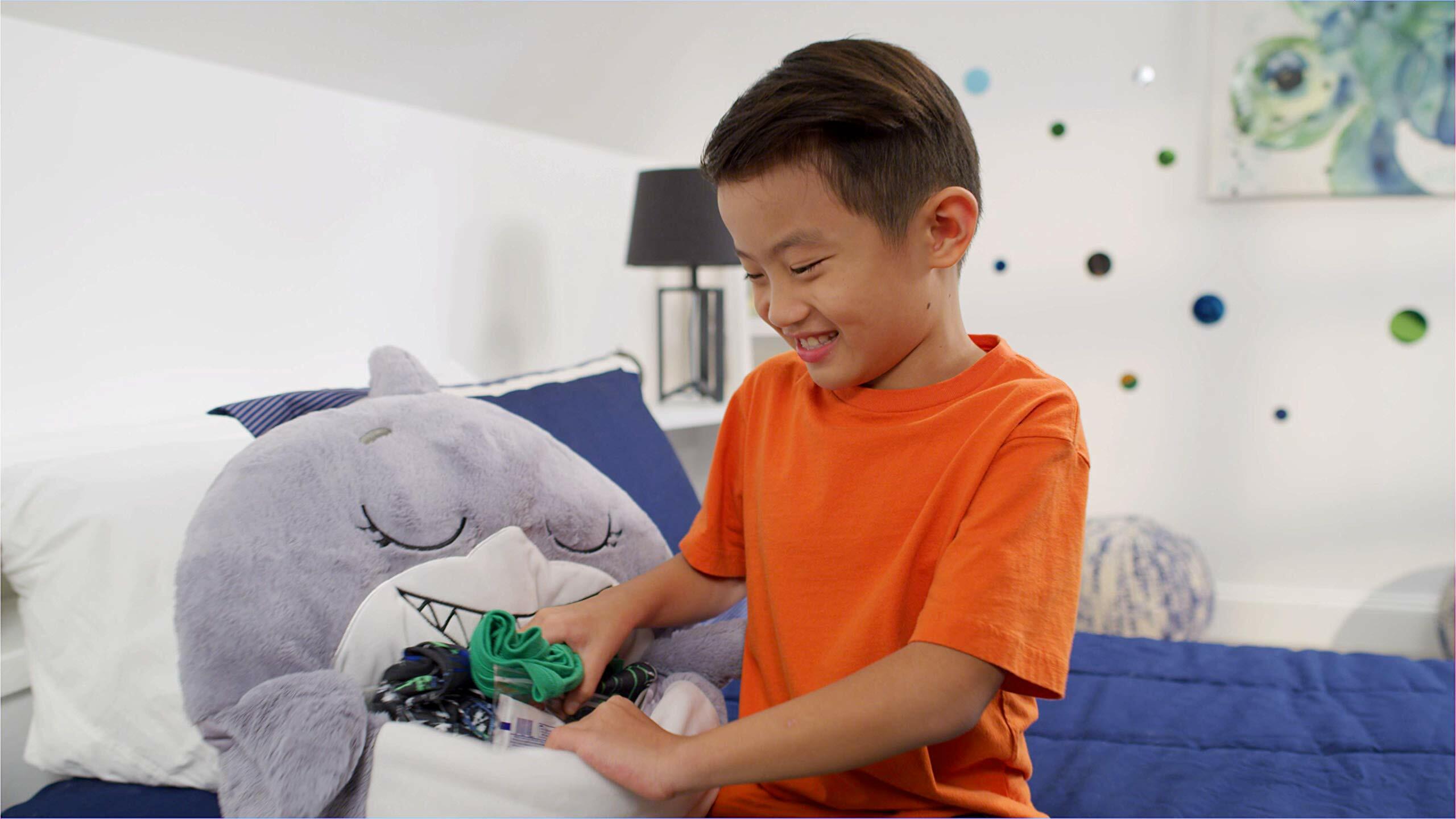 2 Pack Happy Nappers: Pillow & Sleepy Sack Medium - Grey Shark - 54 x 20inches,