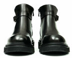 Santimon Mens Black Dress Chelsea Boots Genuine Leather Cap Toe Zipper Ankle