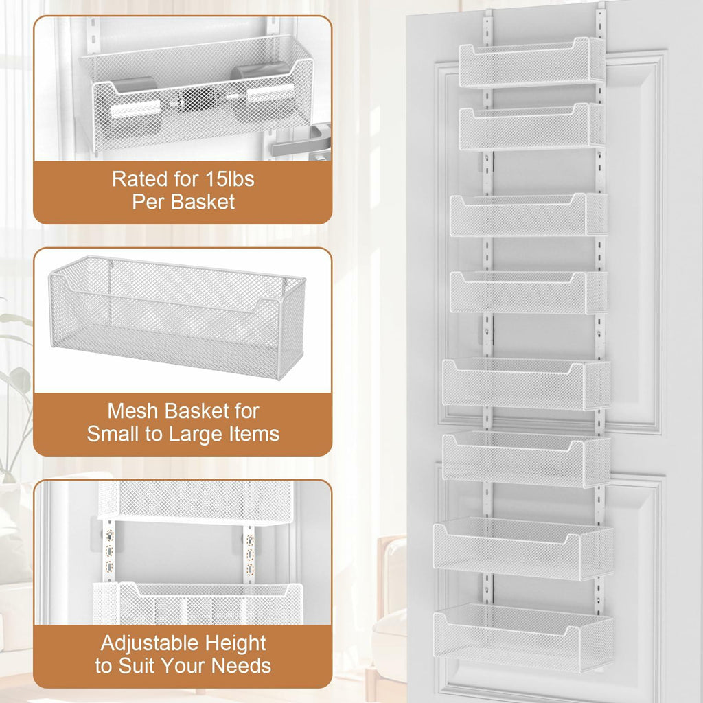 VyGrow Over The Door Organizer, 8-tier Metal Door Organizer Hanging with