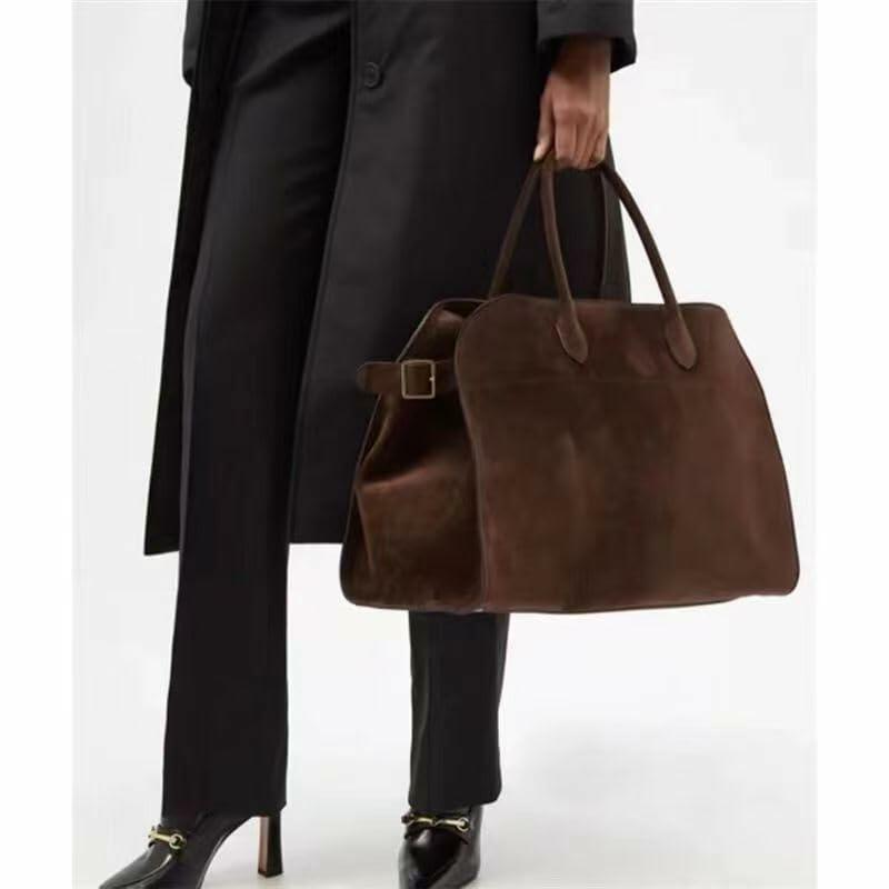Leather Tote Bag Retro Top Handle Bag Stylish Large Capacity Suede Leather Tote