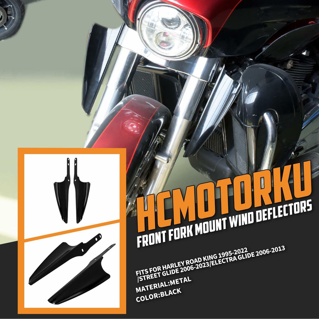 HCmotorku Motorcycle Fork Mount Wind Deflectors Fit for Harley Road King Street