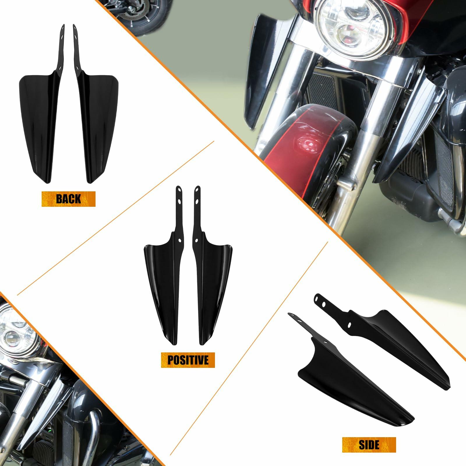 HCmotorku Motorcycle Fork Mount Wind Deflectors Fit for Harley Road King Street